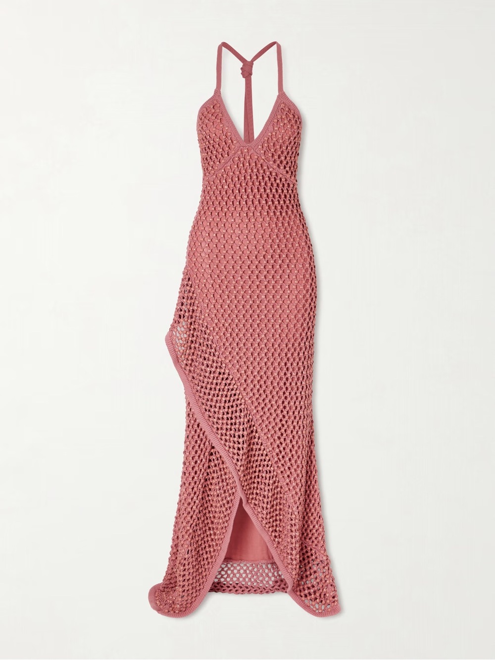 Diotima
Riki Crystal Crochet Knit Halter Maxi Dress NWT